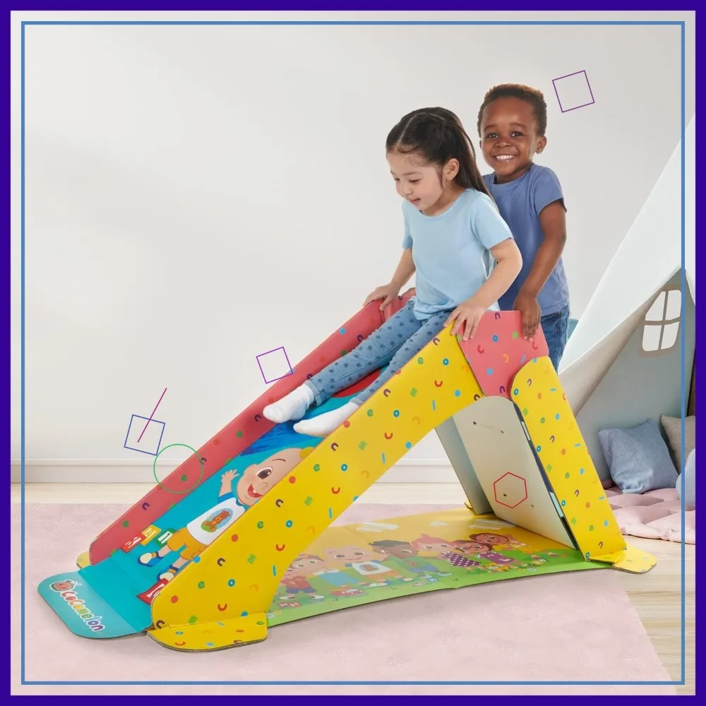 

Foldable Indoor Playground Slide for Toddlers - Durable, Eco-Friendly Cardboard Design, Ages 2-5
