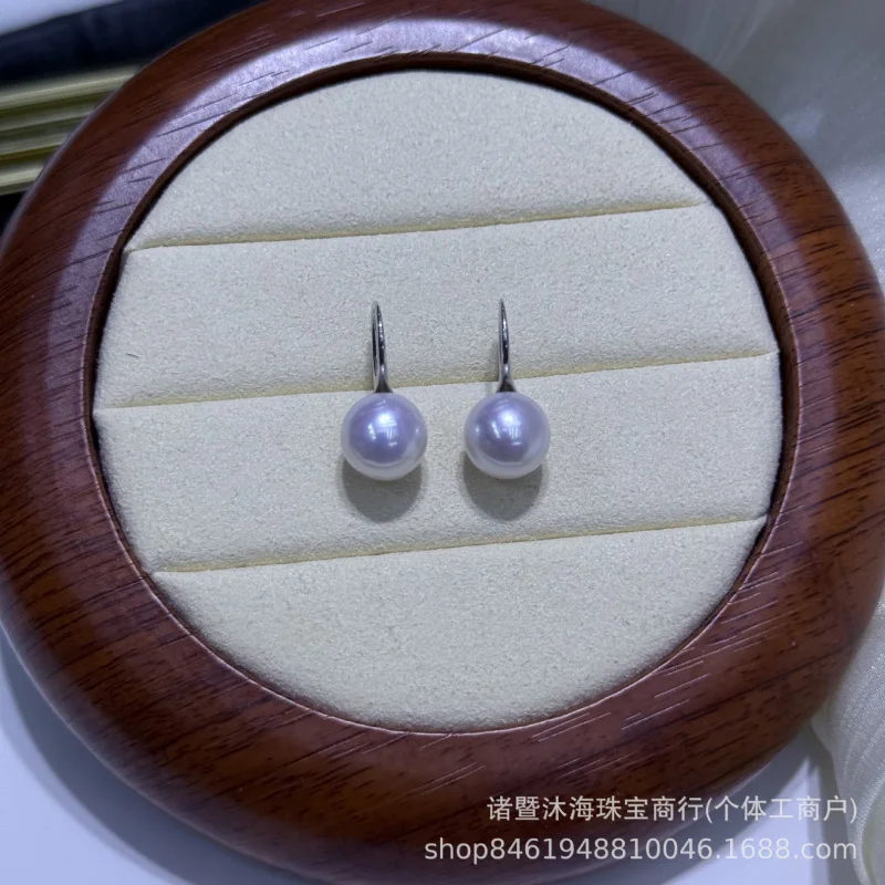 9-10mm pearl high-heeled shoe earrings with effect and round shape, s925