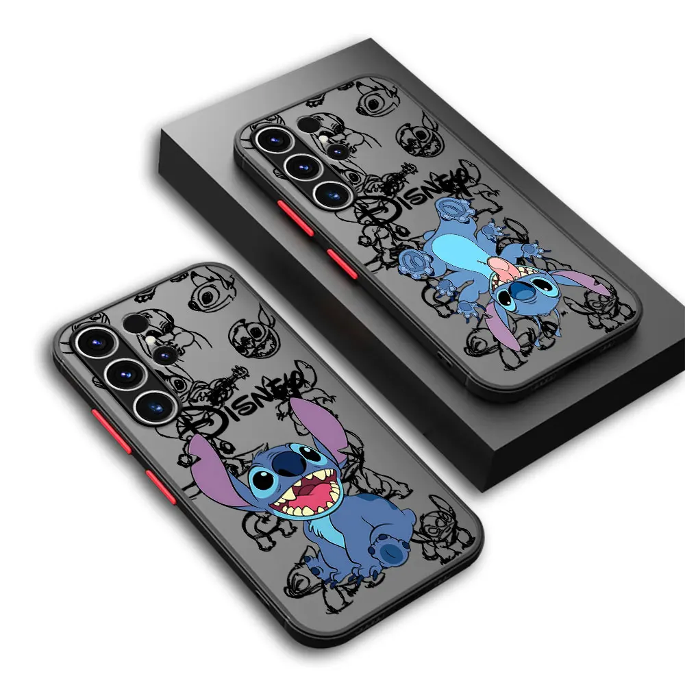 Hard PC Soft Phone Case for Samsung Galaxy S22 Plus S24 Ultra S10 Lite S21 S20 FE S9 S23 Ultra Cover Lovely Disney Stitch