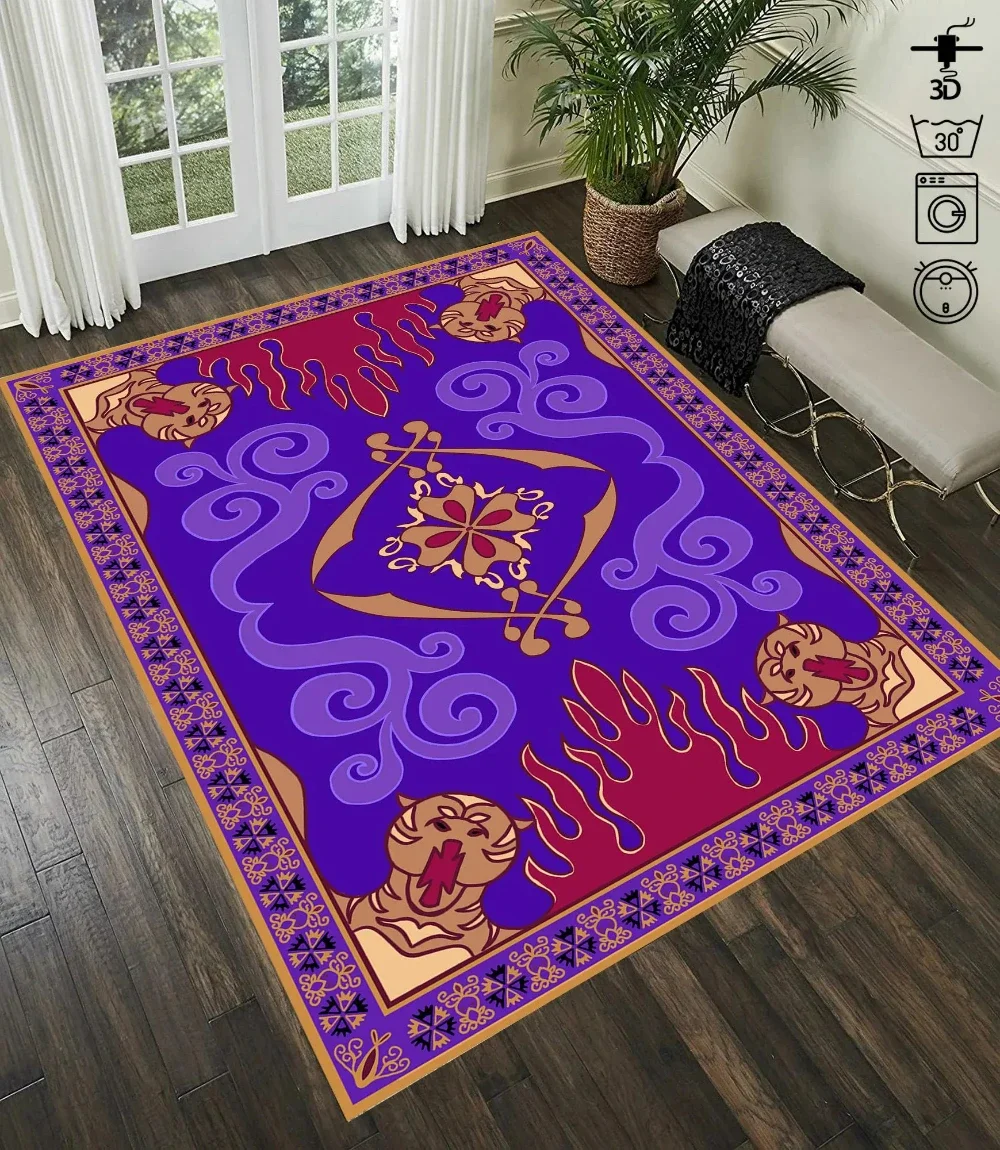 Aladdin Magic Rugs Alfombra voladora para decoración de sala de estar y dormitorio, elegante alfombra para el suelo de la cocina, alfombrillas para mesa de café, felpudo de Pascua