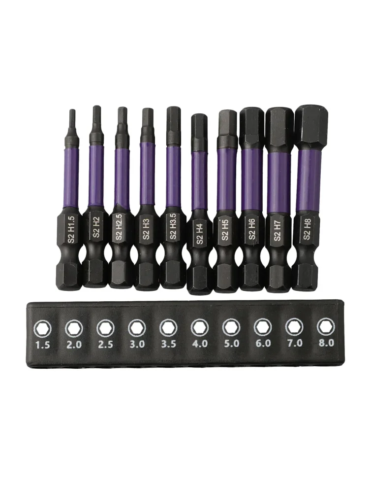 10Pcs Hex Head Wrench Drill Bit With Screwdrivers Bit Holder Set 1/4