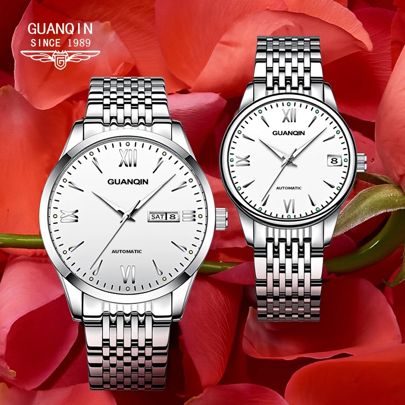 OLEVS Automatic Couple Watches Premium Mechanical Business Steel Highend Wristwatch Elegant Original Brands Valentine's Day Gift