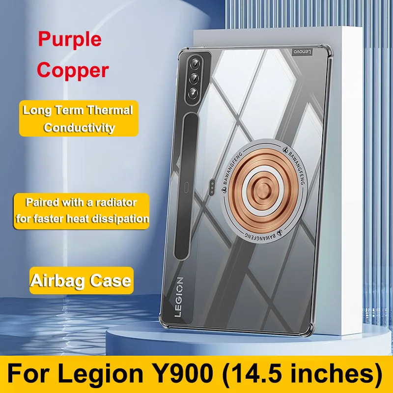 Copper Metal Heat Dissipation Case For Legion Y700 2022 Magnetic Hole Drop Resistance Rugged Cover For Lenovo Legion Y900 Shell