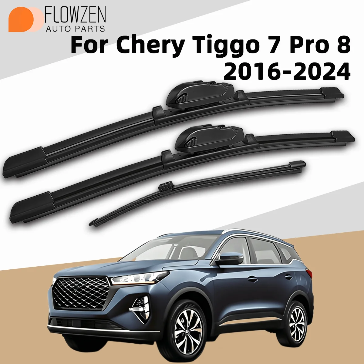 

3PCS Front Rear Wiper Blades Fit For Chery Tiggo 7 Pro 8 2016-2024 Car Premium Quiet Streak-Free Durable Auto Accessories 2023