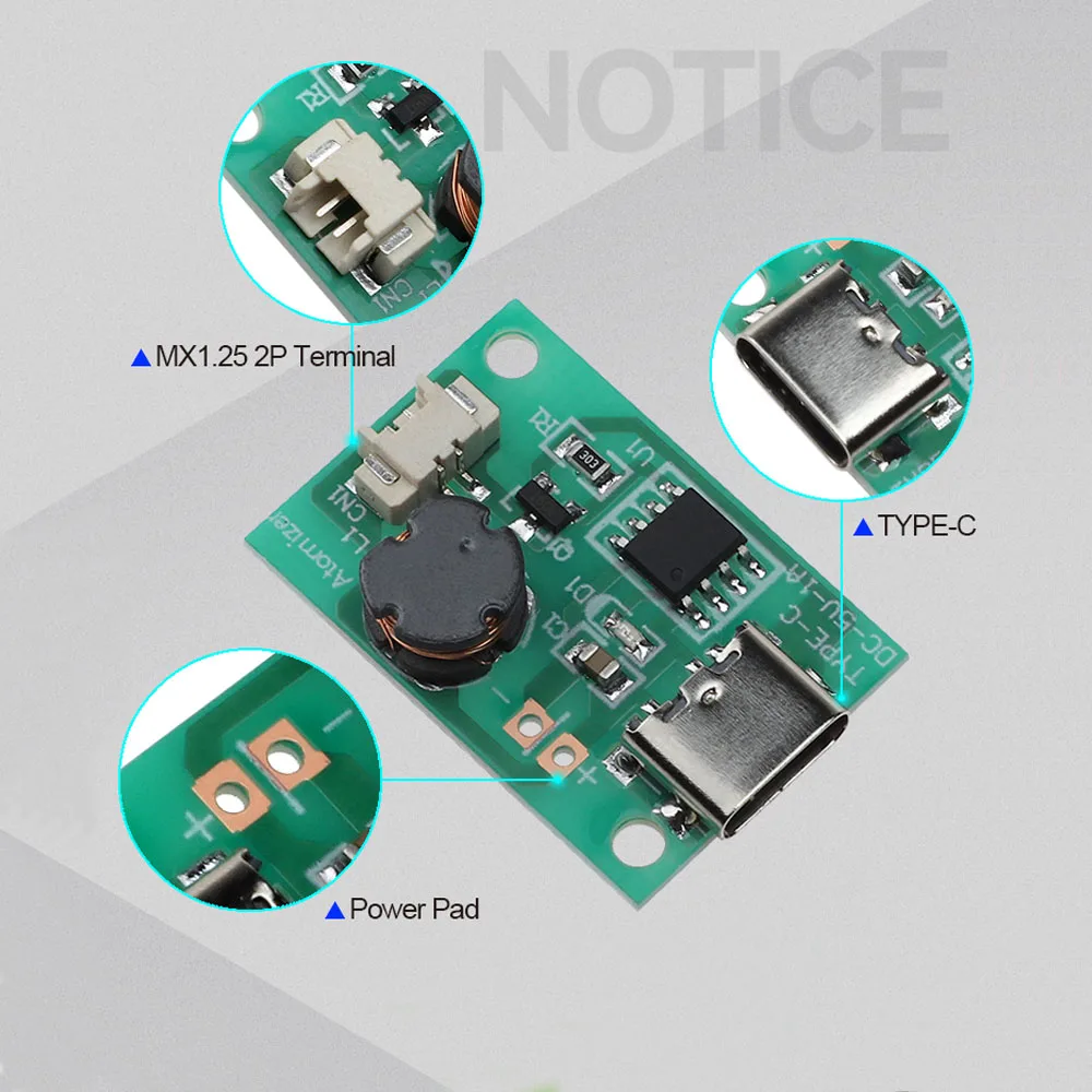 DC 5V 1.5-2W Single Spray Humidifier Atomization Module Ultrasonic Nebulizer Driver Module Diy Kit Type-C With Atomizer Sheet