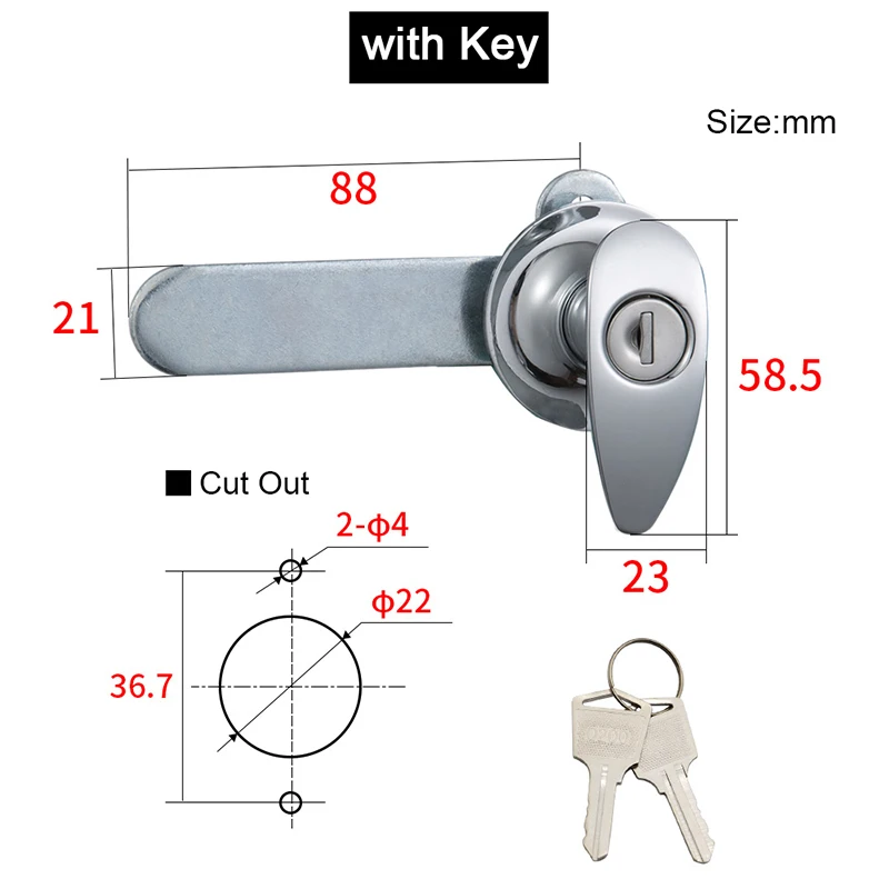 5PCS Zinc Alloy Industrial T-Handle Locks Distribution Box Lock Power Distribution Cabinet Handle Lock Truck Van RV Camper Lock