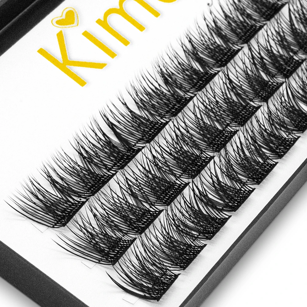 Kimcci  Natural Segmented False Bundles Eyelash Extension Soft Ribbon Segmented False Bundles Eyelashes DIY Individual Clusters