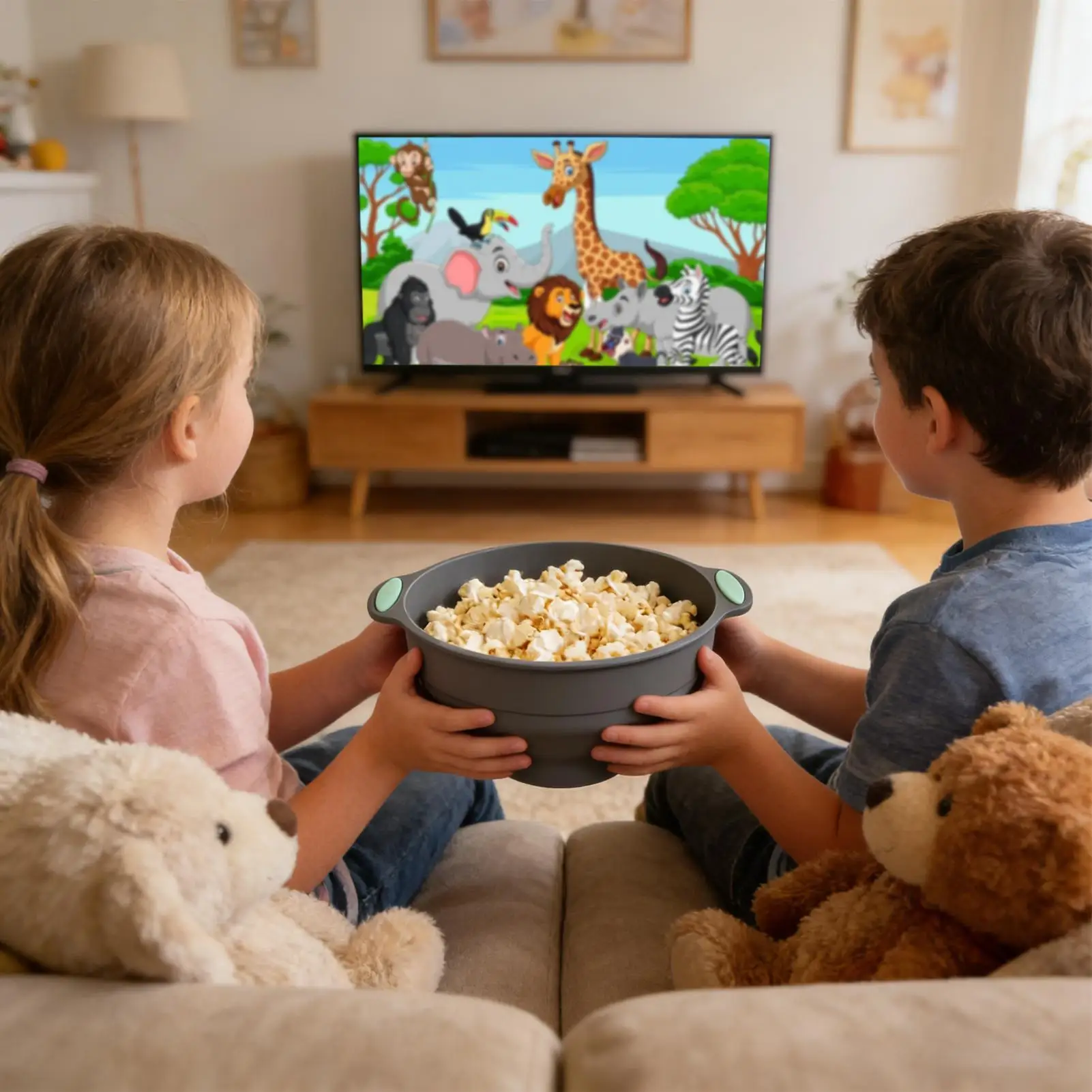 

Microwave Popcorn Maker Silicone Foldable Kitchen Supplies Popcorn Cooker With Handle For Kids Teens Adults Movie Night Home