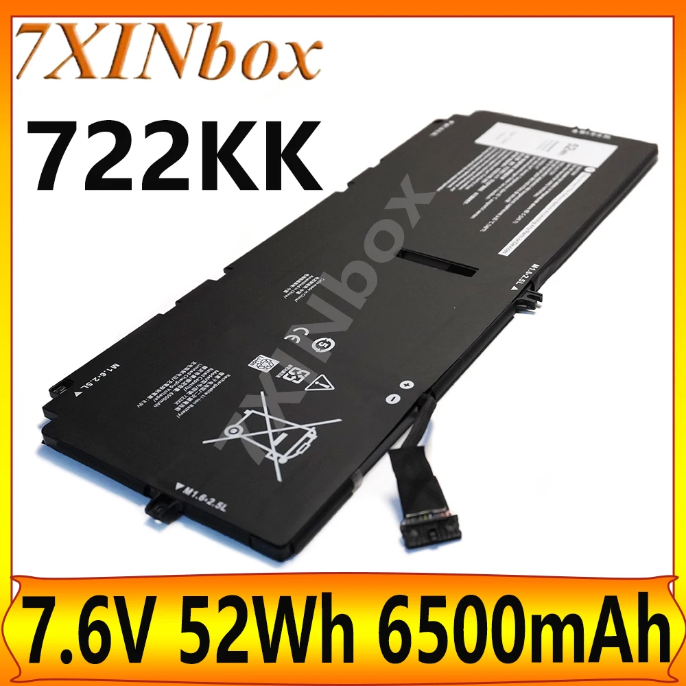 7XINbox 722KK 7.6V 52Wh 6500mAh OEM Laptop Battery For Dell XPS 13 9310 9300 9380  (2020) 13.4