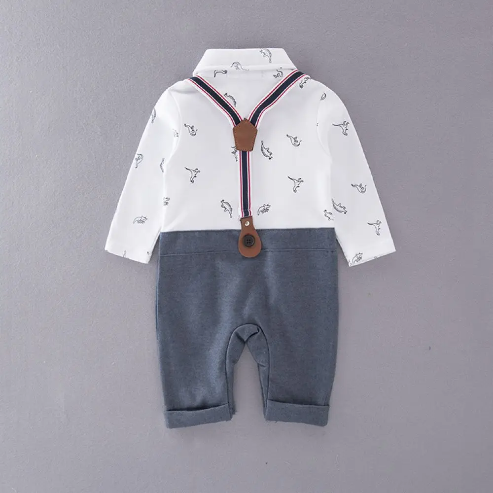 New Spring Arrival Handsome Dinosaur Style Long Sleeves False Two Pieces Baby Boy's Jumpsuits  3030