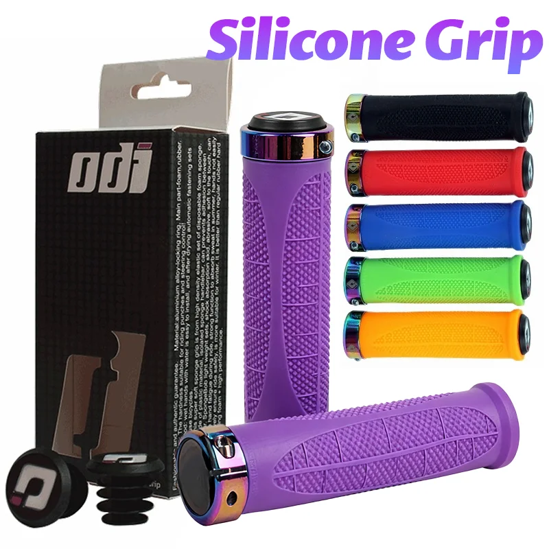 

Mtb Silicone Grips Purple Pink Black Red Blue Yellow Orange Green Bike Handlebar Grips Mtb Lock On Bicycle Handle Grip
