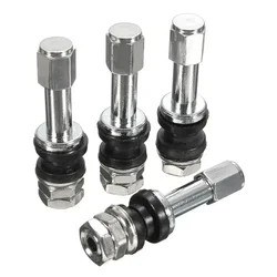 4Pcs TR48e Bolt Screw On Tire Valve Stem Chrome Metal High Pressure Vehicle Metal Straight Mouth Long-lasting Secure