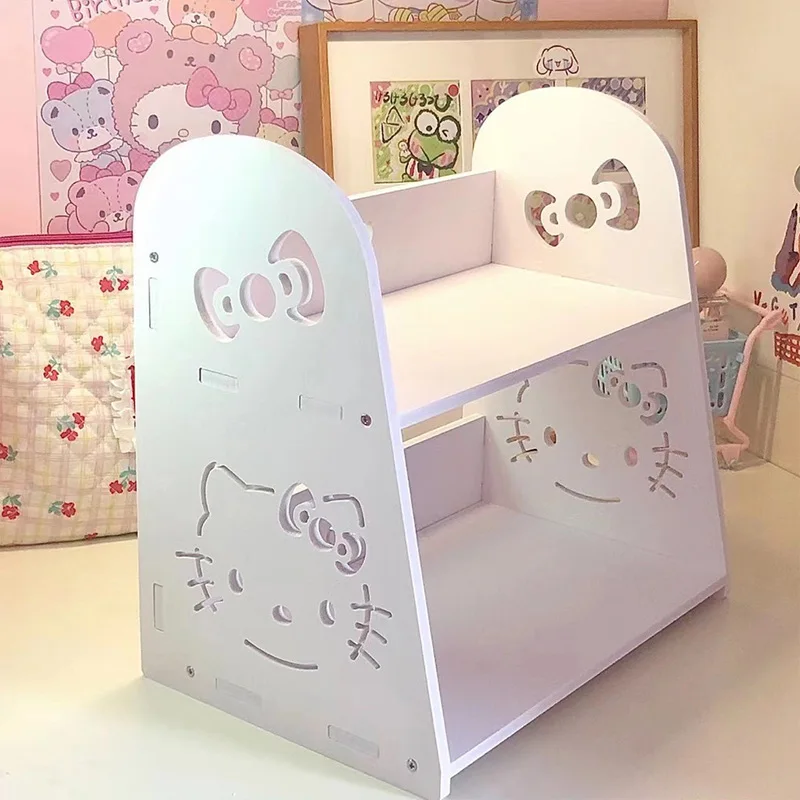 Cinnamoroll Hello Kitty Sanrio Kawaii Anime Bookshelf Cute Cartoon Desktop Organizing Storage Box Bathroom Toilet Shelf Kids Toy