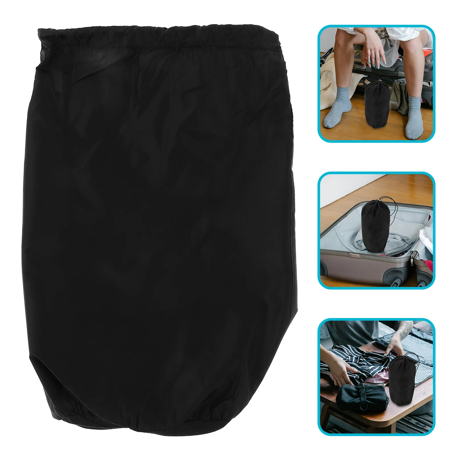 

Down Jacket Storage Bag Compression Sleeping Bag Lightweight Portable Camping Travel Black Laundry Sun Protection Drawstring