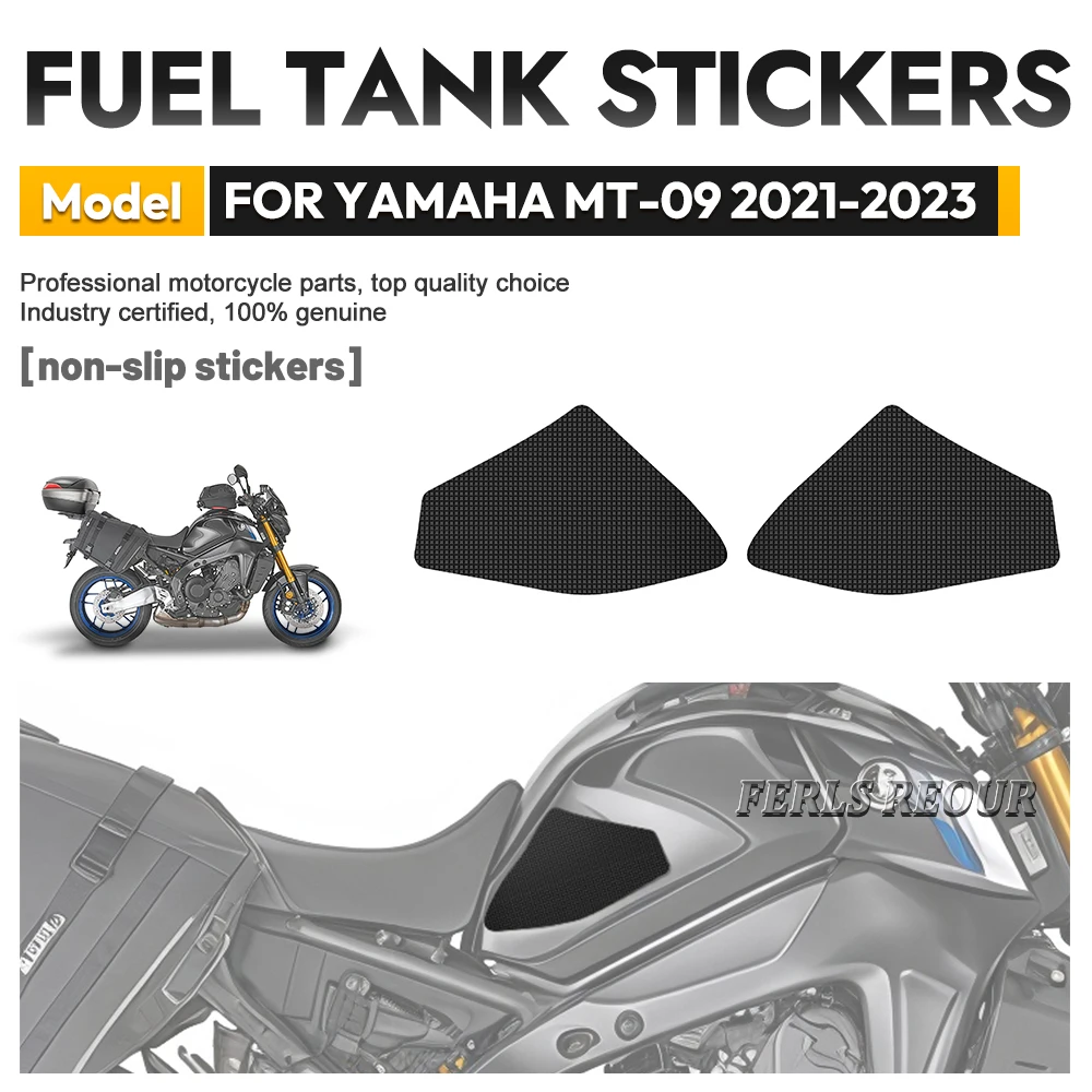 

For YAMAHA MT-09 2021-2023 Rubber Motorcycle Tank Protector Anti Scratch Fuel Tank Pad Anti Slip Traction Grip Pad Decal