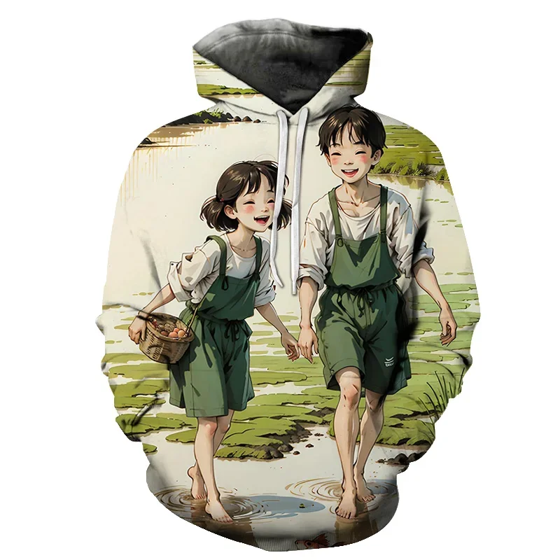 

Pastoral life Girls Boys 2023 new Clothes Anime 3D Sexy Sweatshirt Streetwear Fantasy Adventure Novel Men Women Hoodies