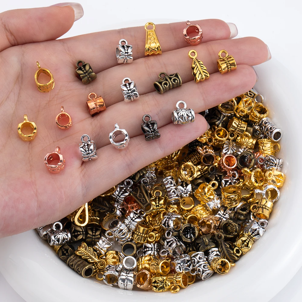 50g Retro Three Hole beads Series Fashion Charms Various Mixed Pendants for DIY Bracelet Necklace Cloth Jewelry Making Fingdings