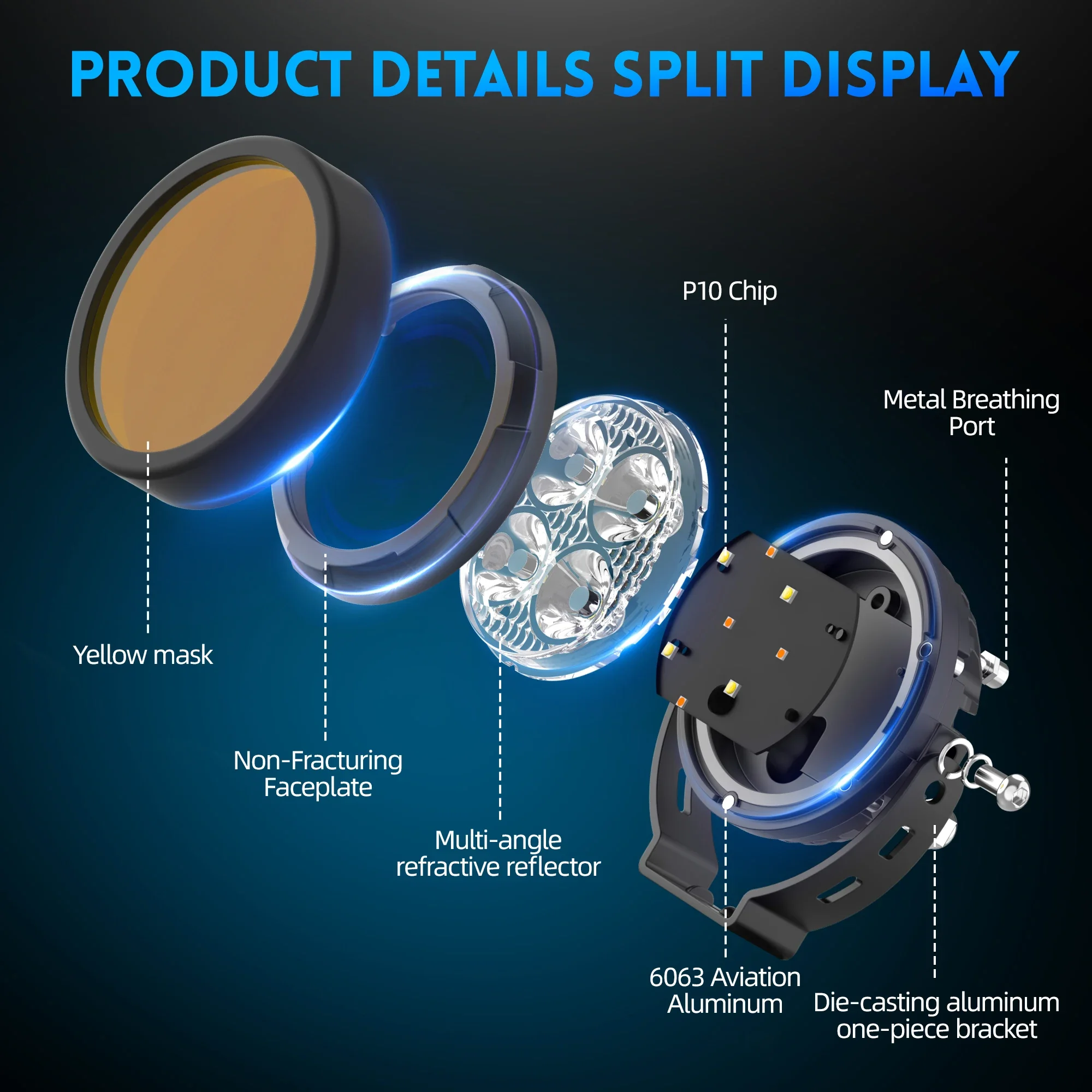 HAOLIDE 3.5inch LED Work Light 3500k Fog Lamp Super Brighter Truck 6000K for 4x4 ATV Truck Dirt Bike SUV Motorcycle 12V 24V IP68