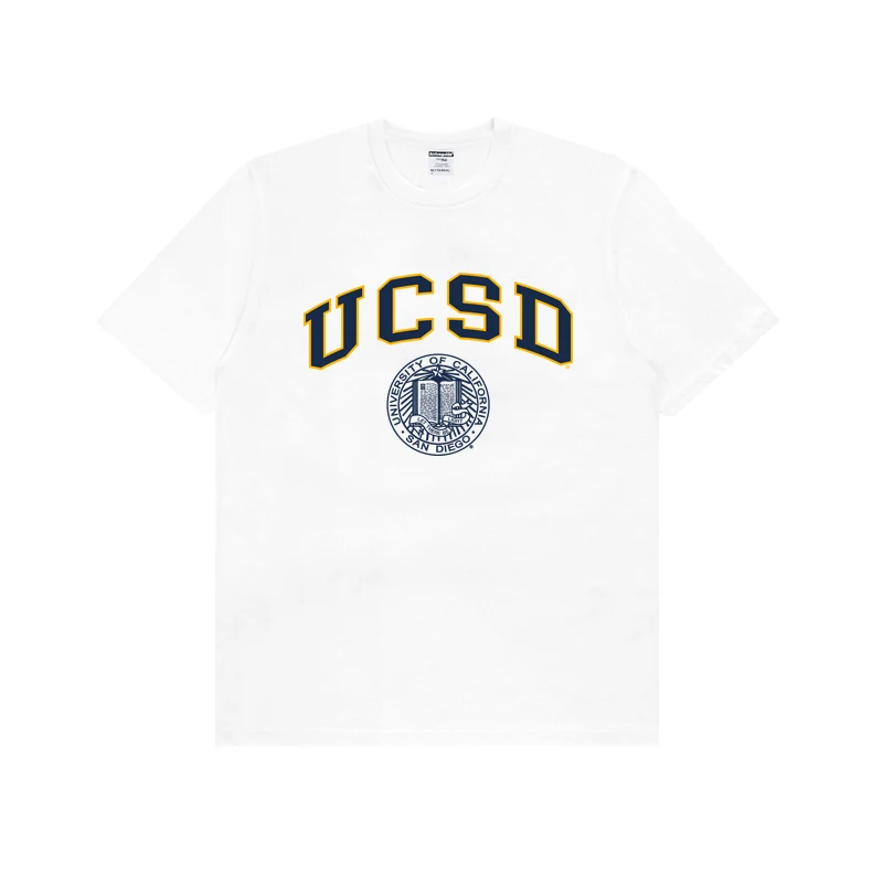 

UCSD Pure Cotton Summer T-irt Thi ort Sve Printed Loose Fit Youth Faion Casual round Ne Sweatirt for Teens