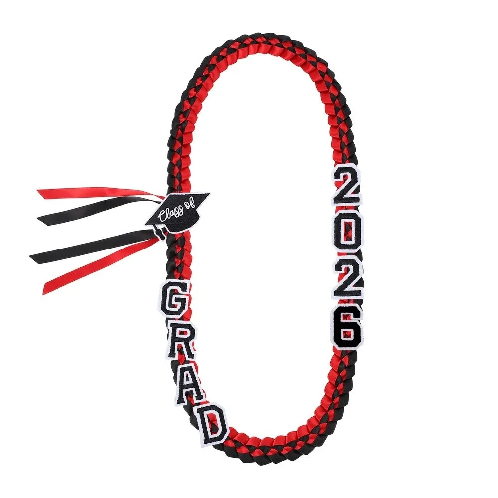 Double-layered Weaving Graduation Ribbon Lei Lustrous Silk Fabric Handmade Craftsmanship Braided Satin Necklace