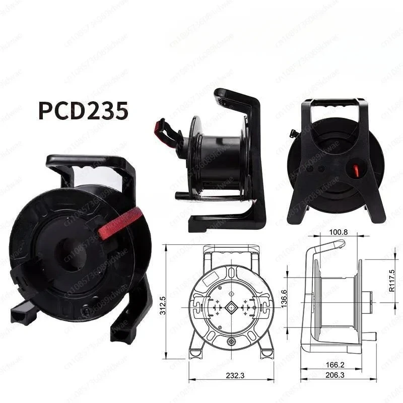 PCD235 Plastic I-Wheel Empty Cable Reel Retractable Spool for Network Cable Mobile Cable Storage Tray