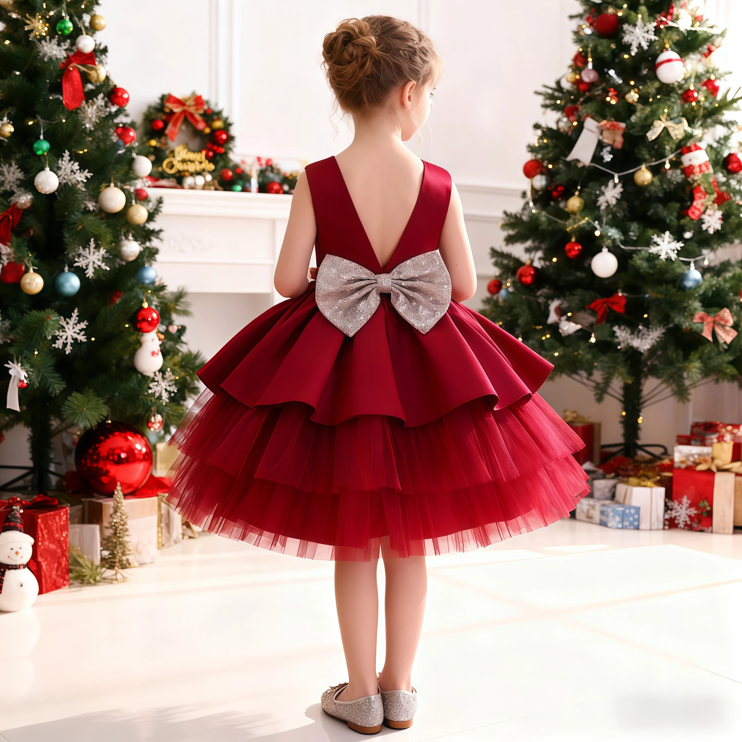 فستان أنيق للحفلات للأطفال للفتيات في عيد الميلاد والعام الجديد فساتين الأميرة توتو للأطفال لحفلات الزفاف والسهرات وأعياد الميلاد