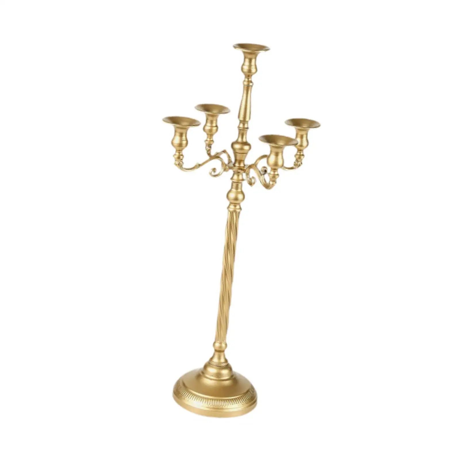 Gold Floor Candle Holder Desktop Ornament Candle Stand 5 Arm Candlesticks Holders for Mantel