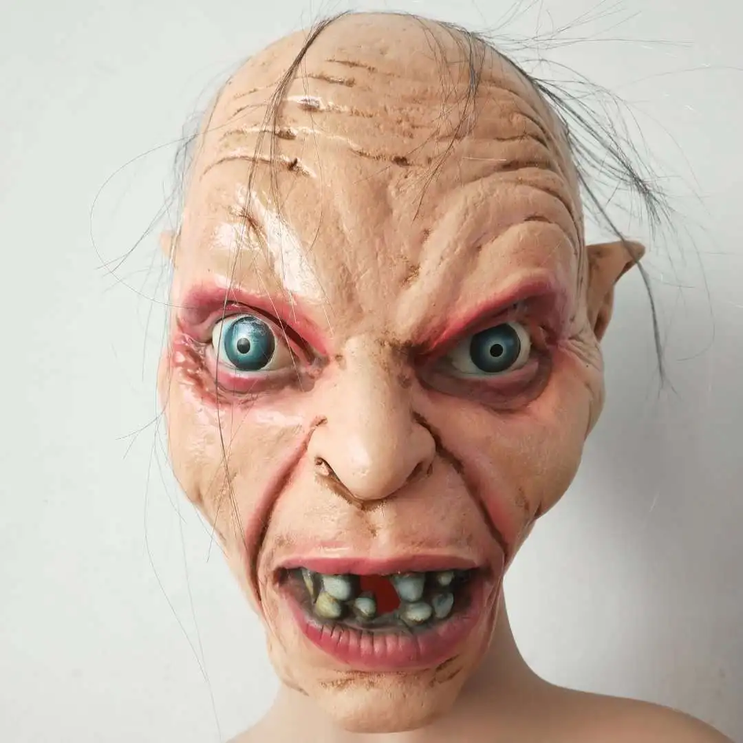 The Lord of The Rings Cosplay Costume Gollum Mask Helmet Horror Scary Latex Masks Halloween Party Masquerade Prop