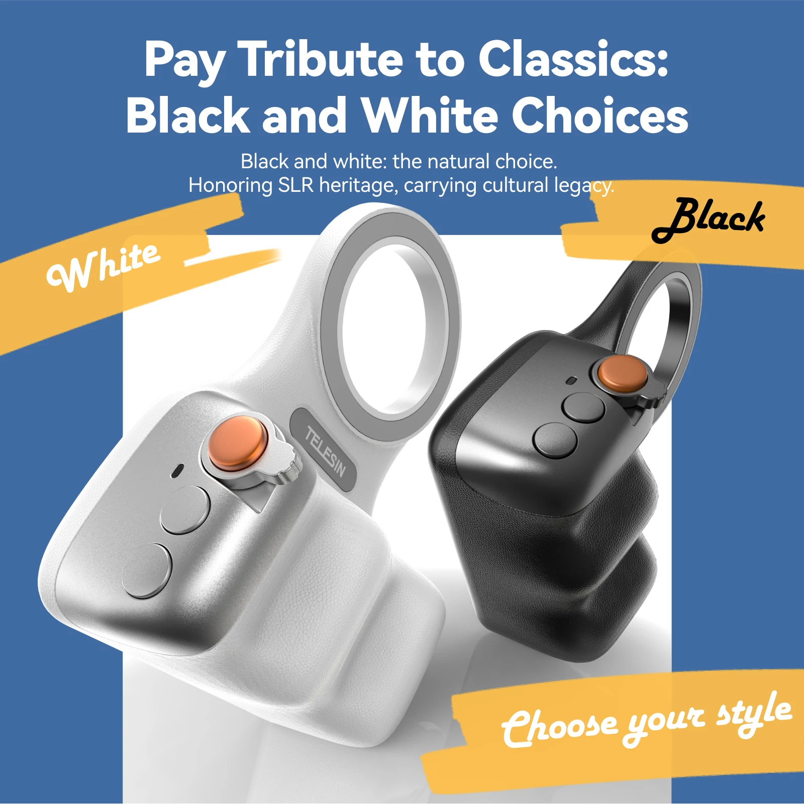 Telesin divertido tiro aperto de mão magnético 2 telefone câmera suporte do telefone tiro ajuda alça controle remoto para android e ios telefone