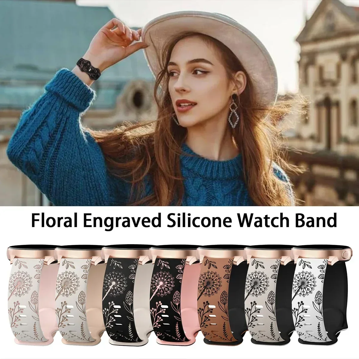 NEW Silicone Strap For Galaxy Watch 4/5/6/7 20mm 44 45mm 5 Pro 40mm Two-Tone Dandelion Band for correa Galaxy Watch 6 classic