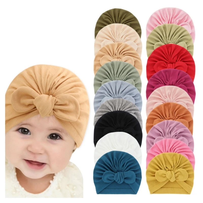 

Hospital Turban Hat Bowknot Baby Caps Headwrap Breathable Soft Bonnet Caps for Baby Infant Newborns