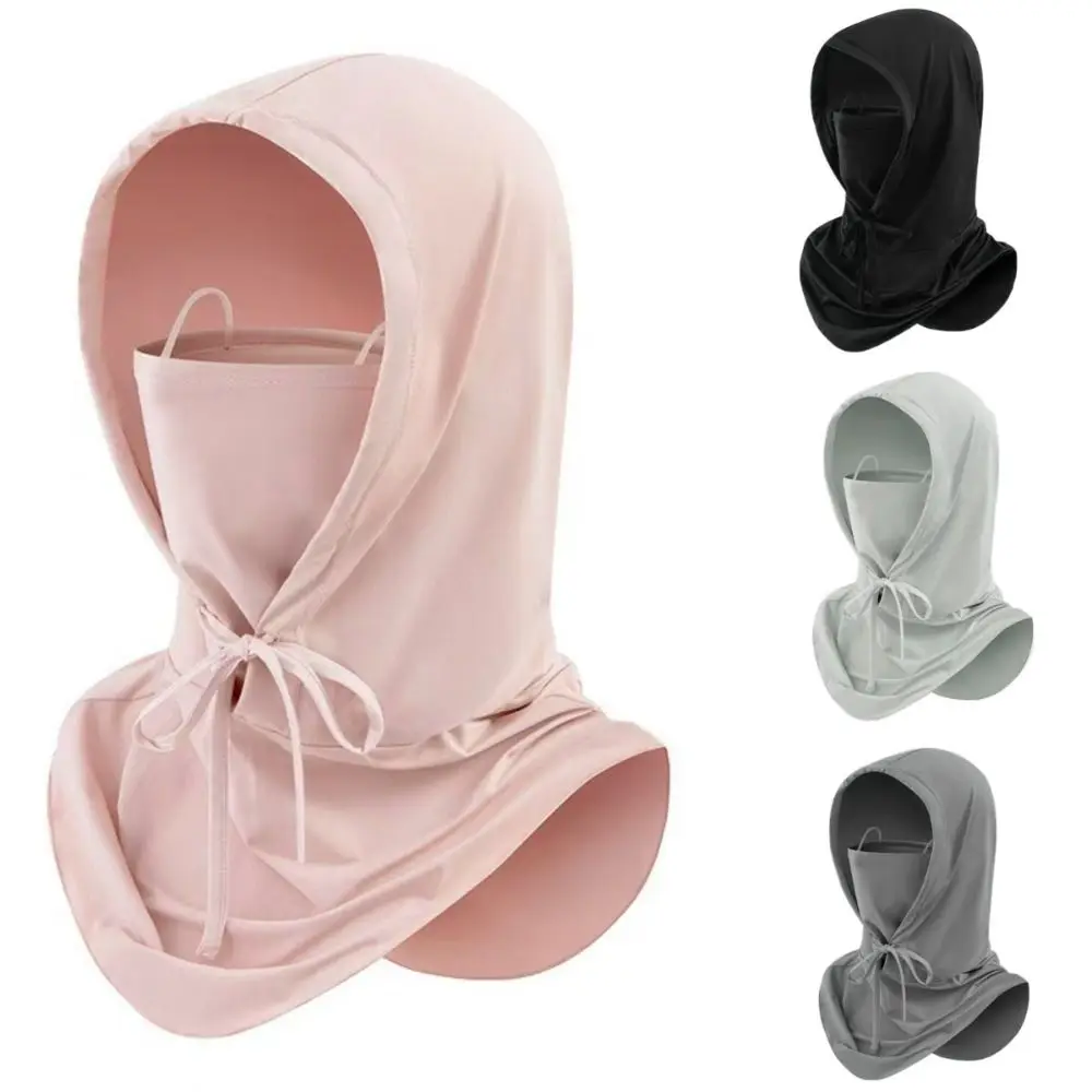 

Breathable Adjustable Balaclava Face Cover Dustproof UV Protection Ice Silk Mask Elastic Solid Color UV Protection Veil Hiking
