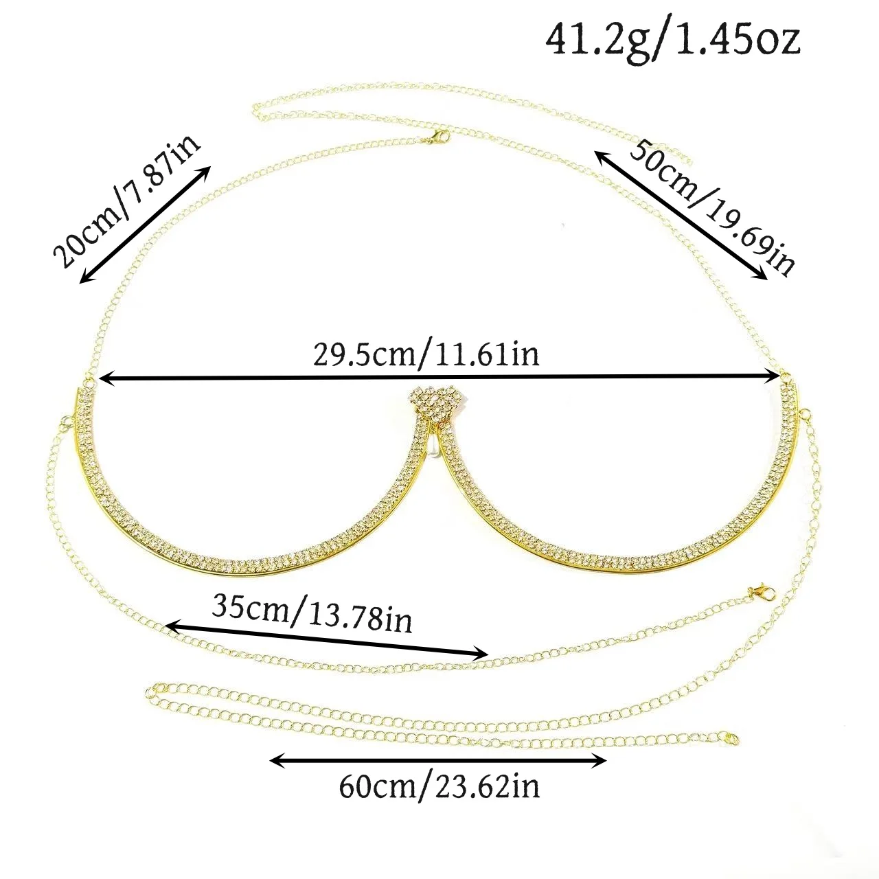 Women's chest support pearl pendant heart-shaped bra necklace body jewelry rhinestone top fashion gift beach bikini swimsuit