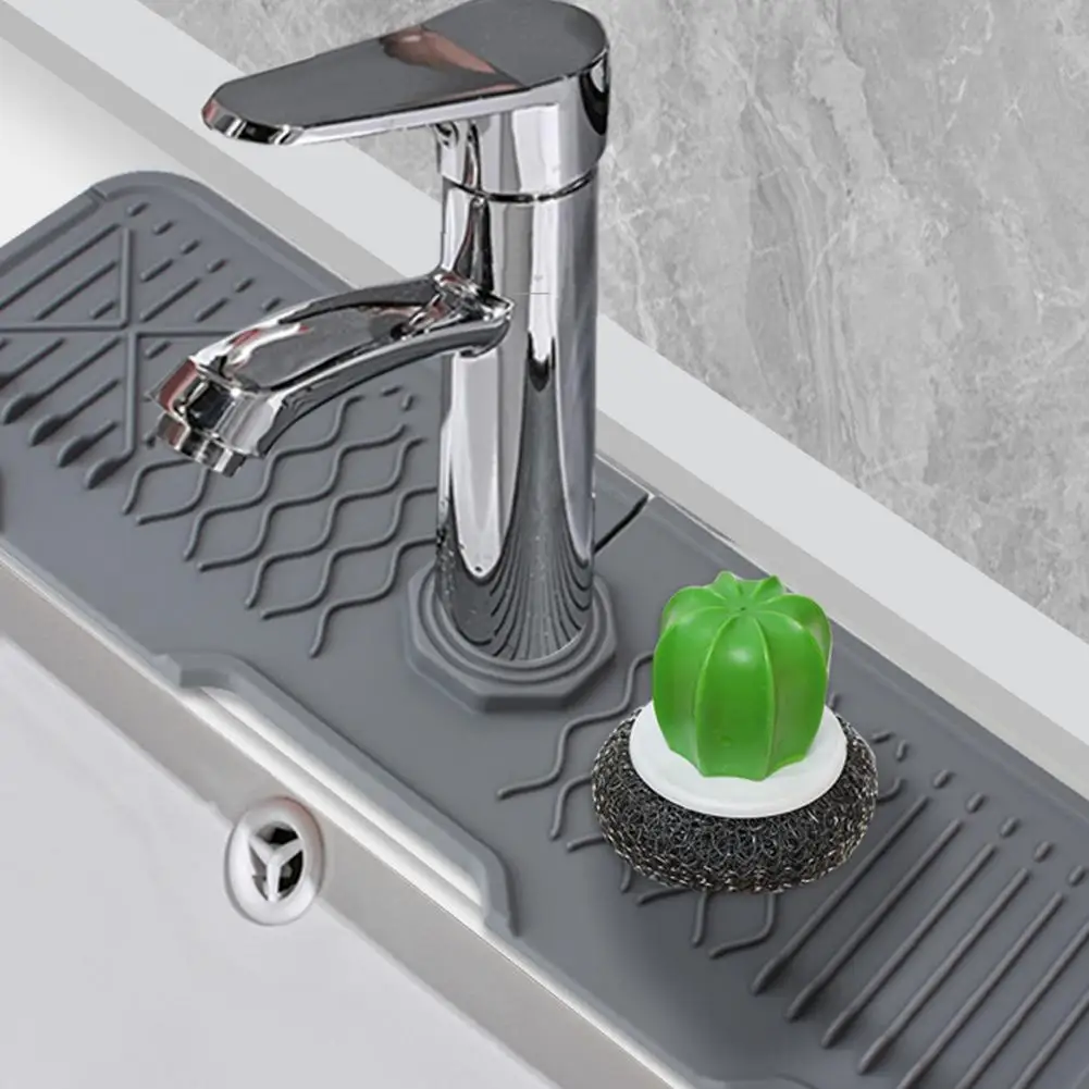 

Slope Design Sink Drainage Pad Anti-splash Silicone Sink Mat Reusable Drainage Pad Drip Catcher Tray for Kitchen for Bathroom
