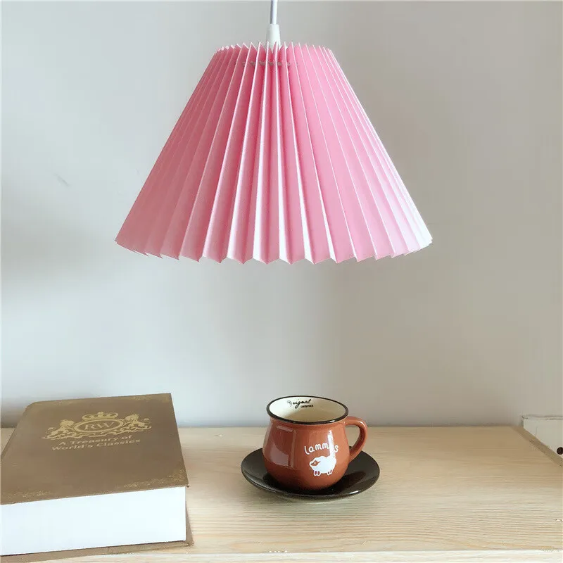 Pleated lamp shade single chandelier creative fashion restaurant chandelier aisle bar lamp study bedroom decorative light