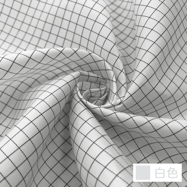 Antistatische kledingstoffen Apparatuur ESD Polyester Stofvrije stof Werkkledingstof 5 mm rasterkoolstof Geleidende stof van koolstofvezel