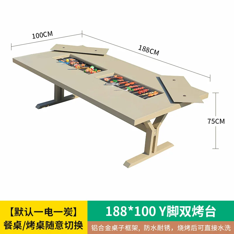 Outdoor barbecue table and chair project wholesale cast aluminum aluminum alloy table and chair villa leisure commercial furnitu
