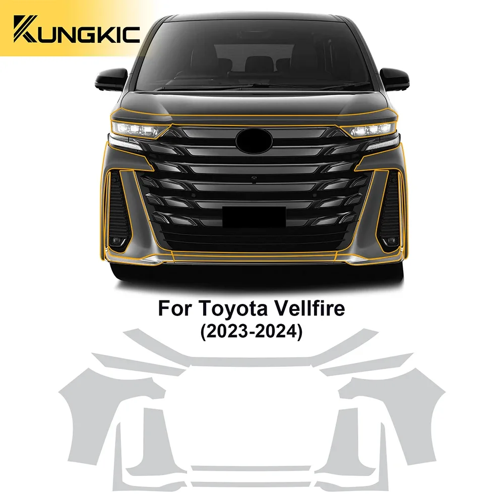 

TPU Paint Protection Film For Toyota Vellfire 2023 2024 Pre-cut Car Body Sticker Bra Kit Transparent Anti-scratch PPF Styling