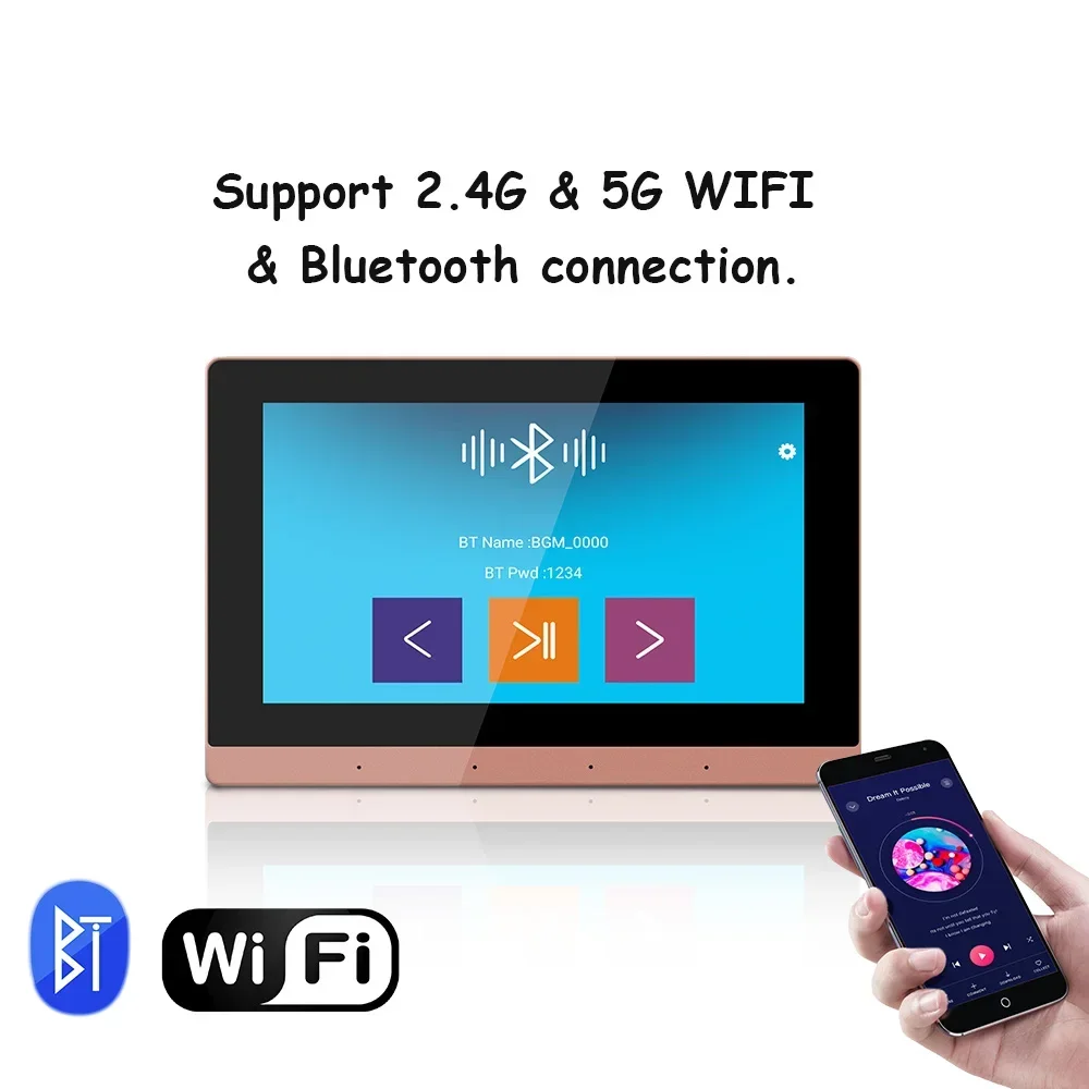 Amplificador de parede inteligente wi-fi, bluetooth, sistema de som de home theater, 8 canais * 30w, placa poderosa na parede, android 11 ampères, suporte rj45