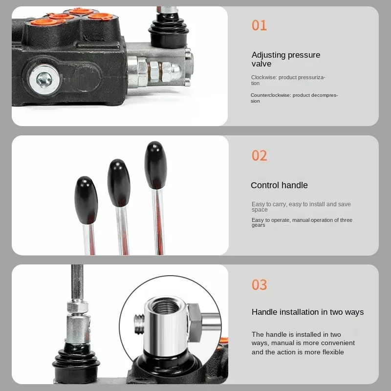 New ZT12 Multi way Valve Manual Reversing Valve Bidirectional Distribution Valve Control Single and Two Way Oil Cylinder