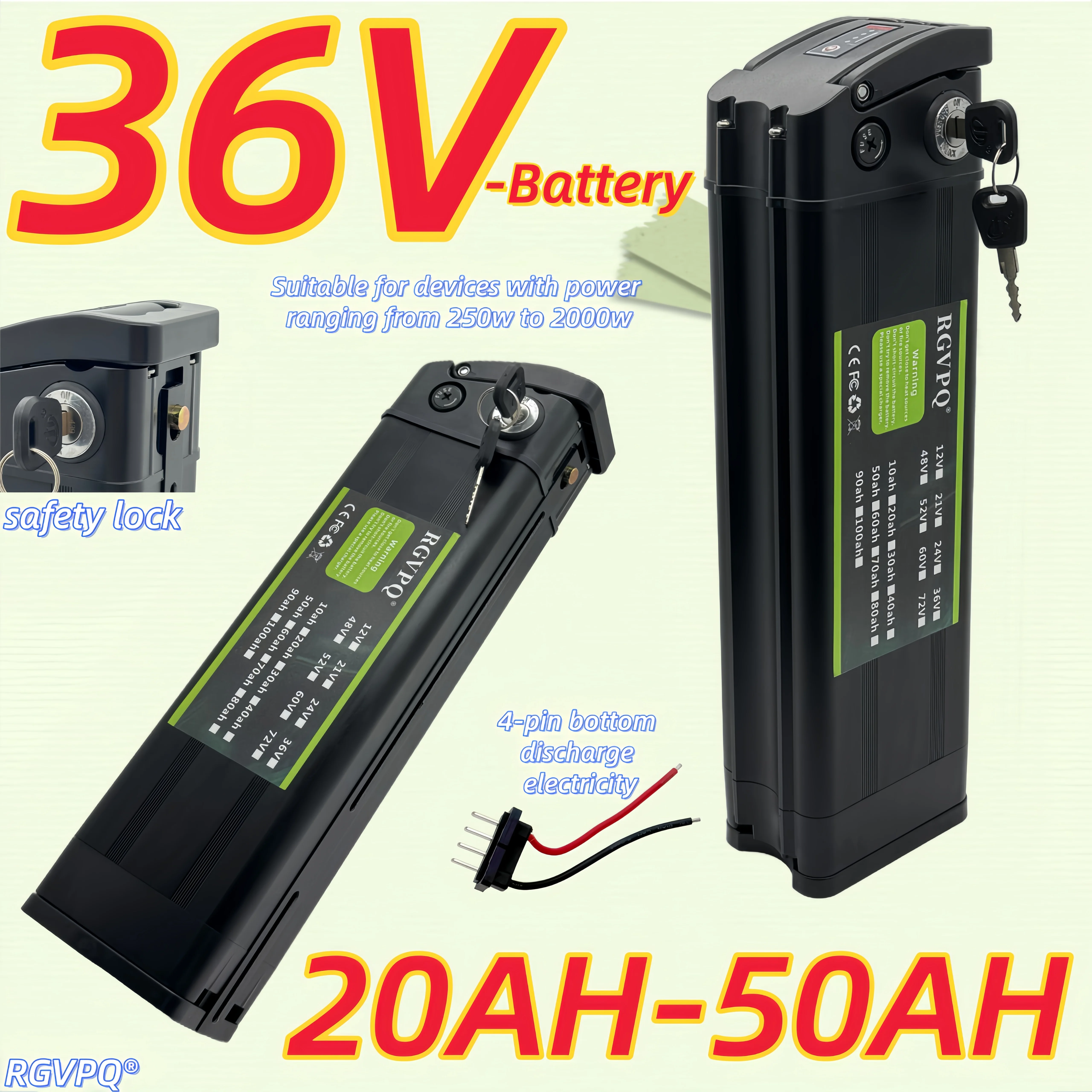 

Air transportation, DIJIAR 36V Silver Fish Lithium Battery 20AH-50AH,used for delivery trucks and folding power assistedvehicles