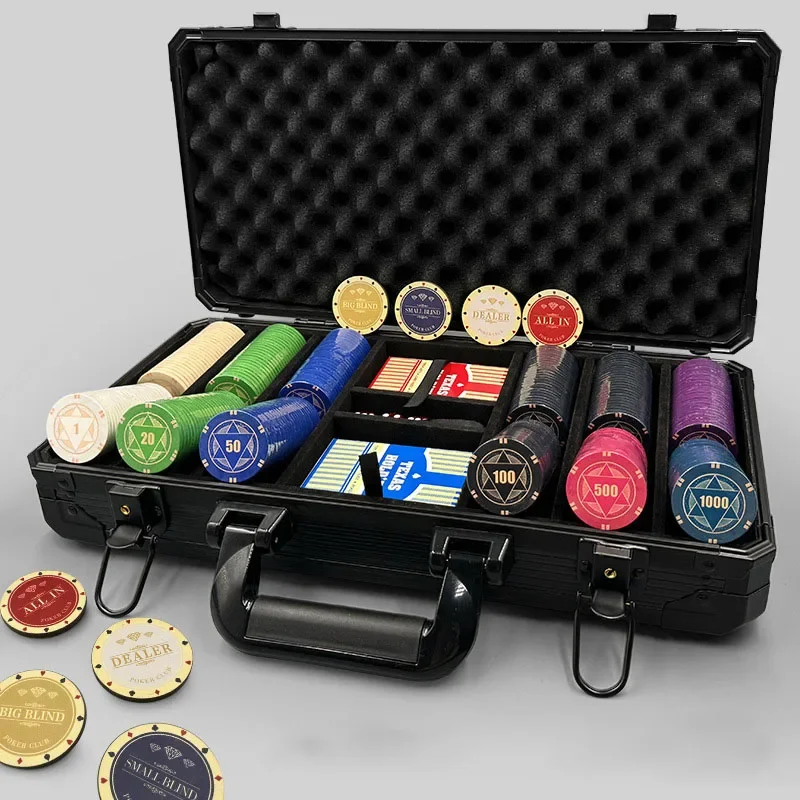 -for  EPT WPT Numbered Monte Carlo Casino Royale Game Chips 300 500 Ceramic Poker Chips Set with Case Dice Poker Accessory