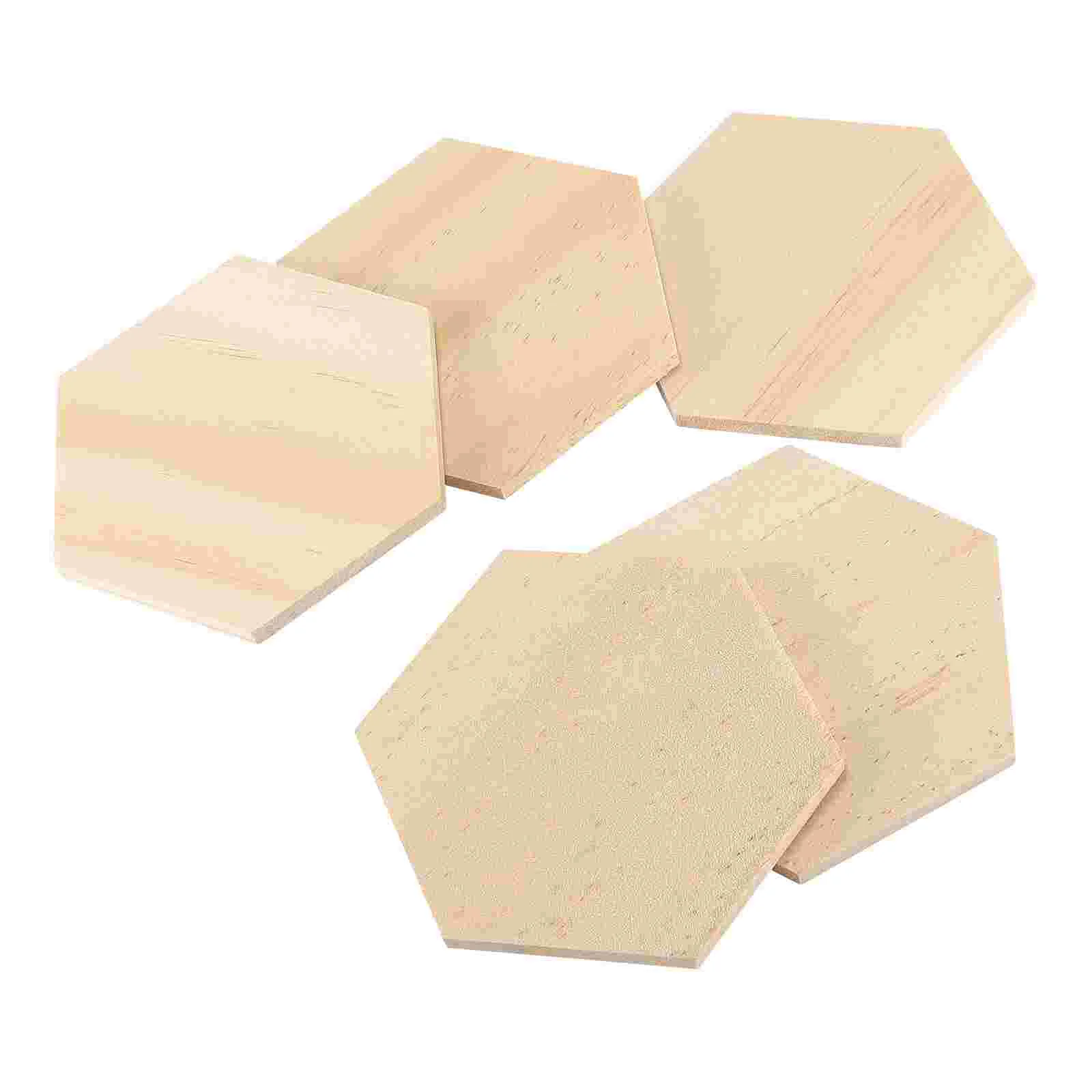

25pcs Wooden Slices Hexagon Cutouts Unfinished Natural Wood Craft Supplies Projects Smooth Edges Blank Both Sides