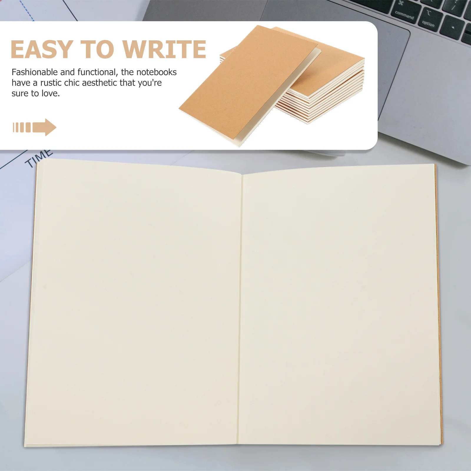 NUOLUX 12 PCS Kraft Notebooks Kraft Marrom Páginas em branco Capa em branco Diários Kraft capa de diário de viagem cadernos