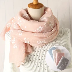 Écharpe Longue et Fine en Coton pour Femme, Châle, Pashmina, Bandana, Foulard, Hijab, Marque Espagnole, Printemps, Hiver, 2023