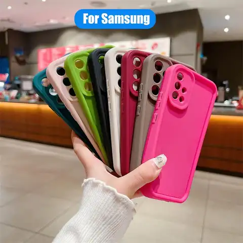 A 12 22 51 71 31 A50 A30s A20s A10 funda de silicona mate para Samsung Galaxy A51 A71 4G A12 A22 5G A31 A21S A7 2018 A11 contraportada