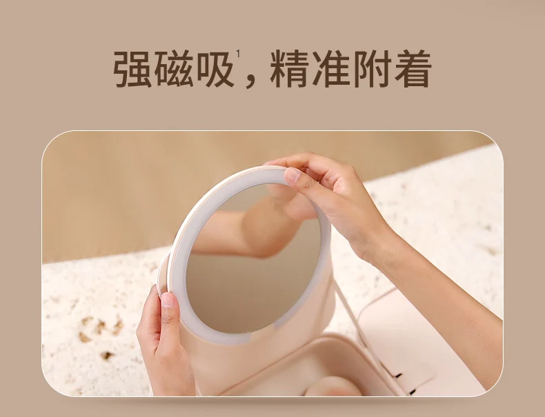 AMIRO Light Seeking Bag Mirror LED with Light Makeup Mirror Portable Sunlight Mirror Women's Handheld Makeup Bag Makeup Mirror