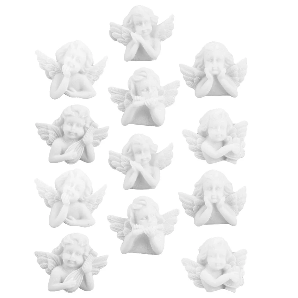 40 Pcs Sculpture DIY Accessories Jewlery Jewelry Making Charm Resin Little Flatback Miniature Angel