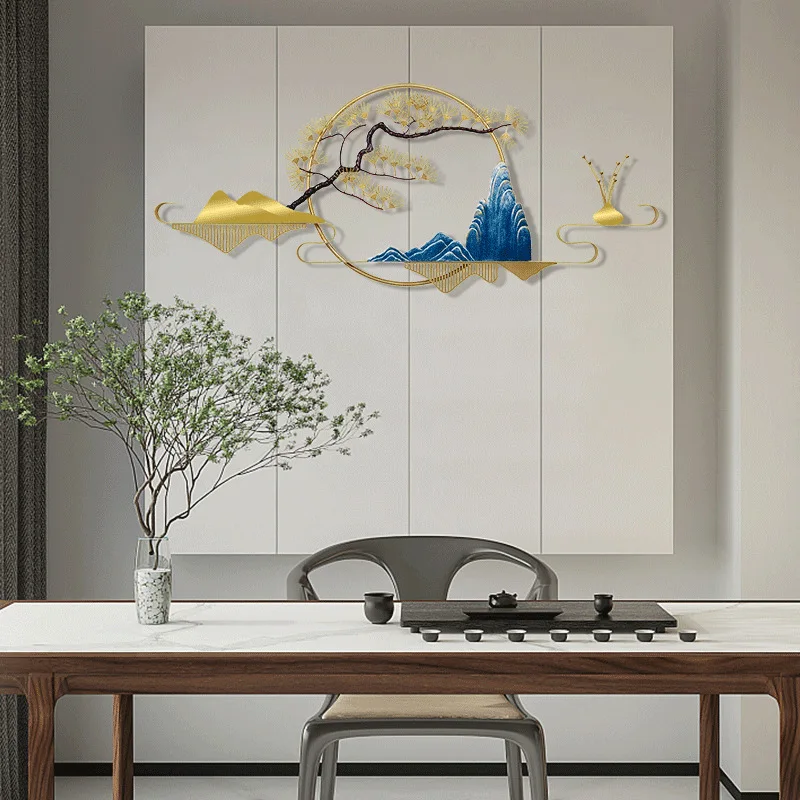 Wall Hanging Light Luxury Entrance Dining Room Wall Jewelry Metal Wall Decoration Three-dimensional Decorative Painting Pendant