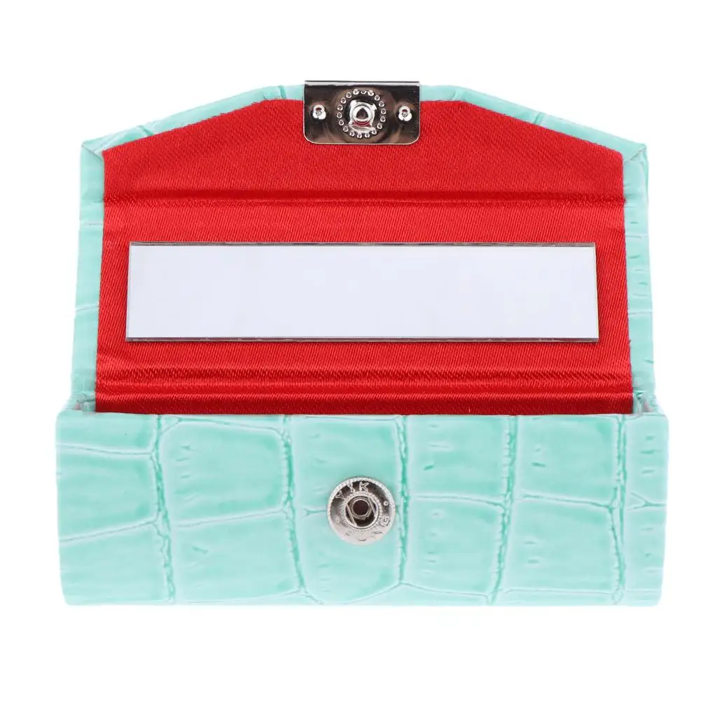 Multifunctional Lipstick Case with Mirror Crocodile Pattern Cosmetic Box Holder for Beauty Essentials